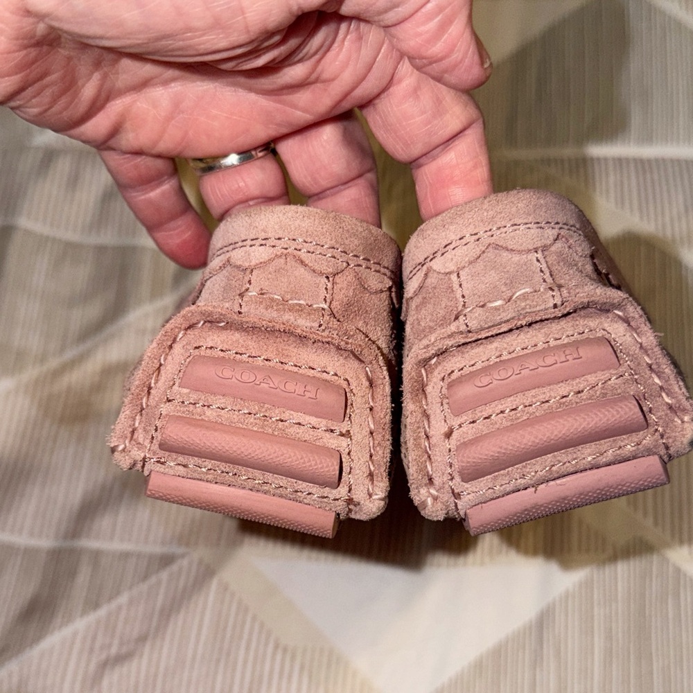 Coach Mauve Floral Cutout Loafers - Picture 3 of 8